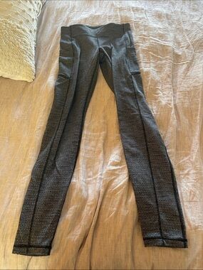 lululemon athletica Gray Textured Leggings with Side Pockets